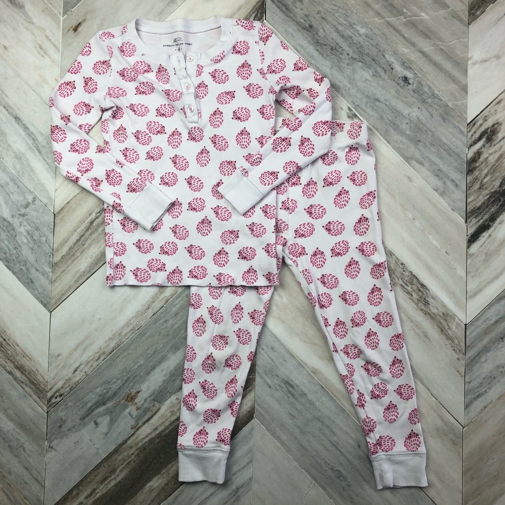 Roberta Roller Rabbit Pink Hedgehog Pajamas Size 4